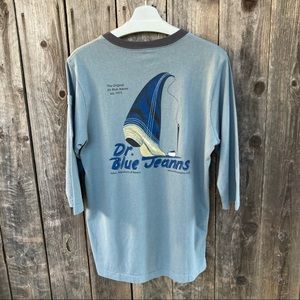 Dr Blue Jeanns 3/4 Raglan style Denim Repair LA